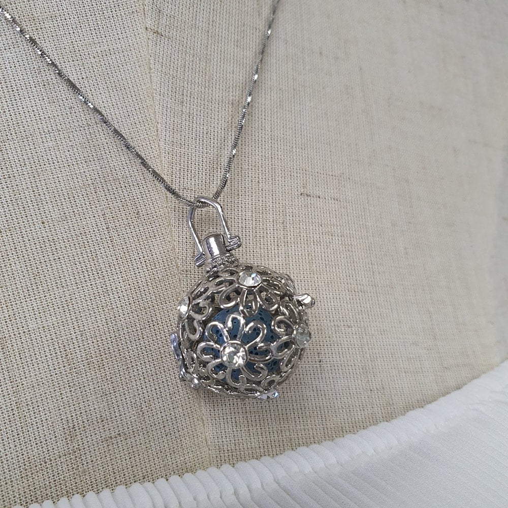 Sterling silver oil diffuser necklace sales